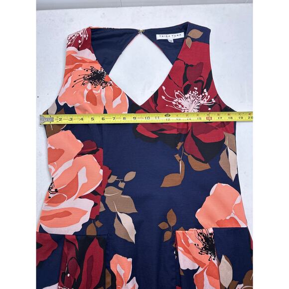 Trina Turk Devoted Floral-Print Pleated Sleeveless Dress, Multi. Size 14 - Picture 5 of 9